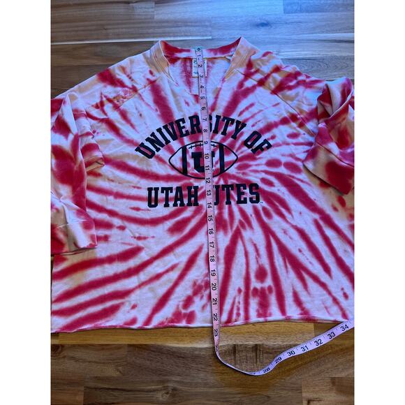 VS PINK University of Utah size L cropped tie dye sweater - Picture 3 of 5